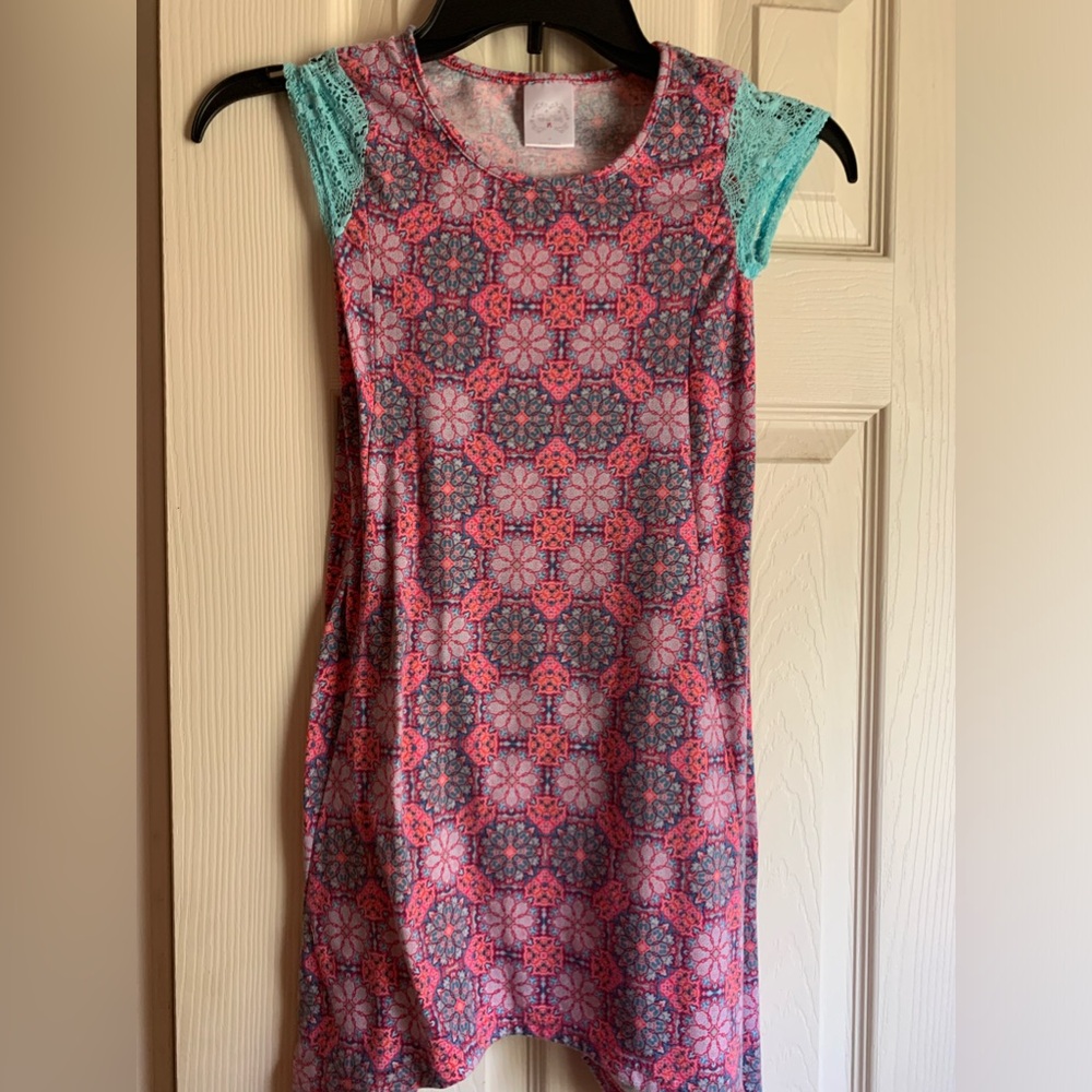 Pony Tails girls dress pink and turquoise size 6x